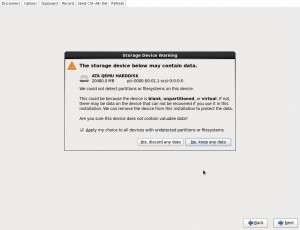 Storage device warning