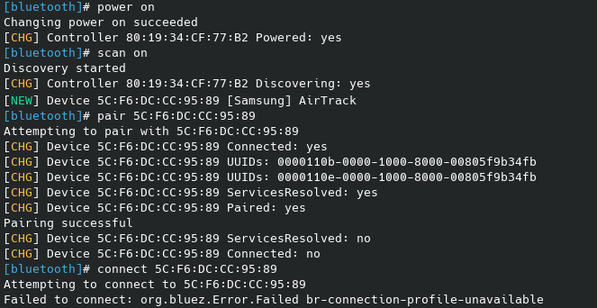 Slackware 15 - org.bluez.Error.Failed br-connection-profile-unavailable